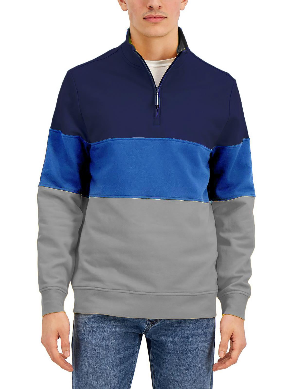 Club Room Mens 1/4 Zip Colorblock Sweatshirt - Walmart.com