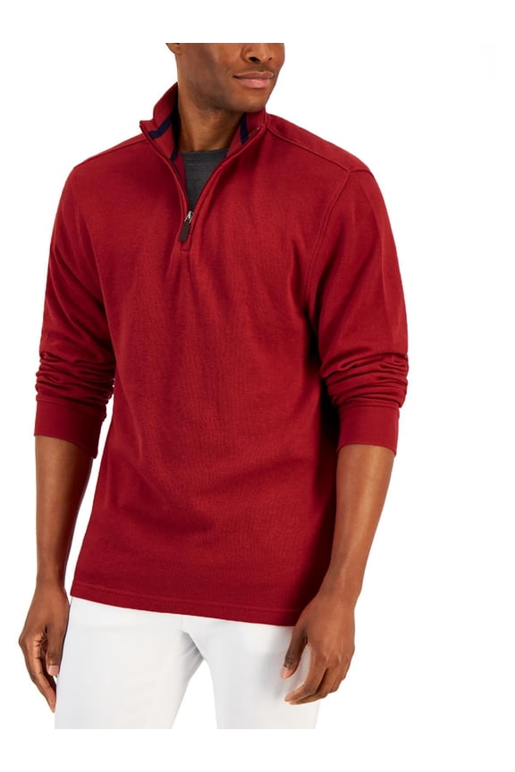 Mens 1/4 Zip Mock Neck Pullover Sweater