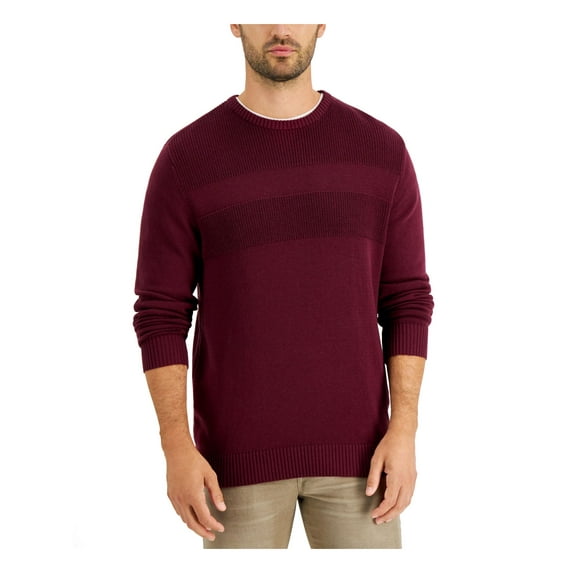 Club Room Mens 100% Cotton Ribbed Trim Sweater
