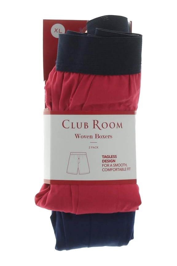 Men's 2-Pk. Stripe & Solid Boxer Shorts Pinkblue XL