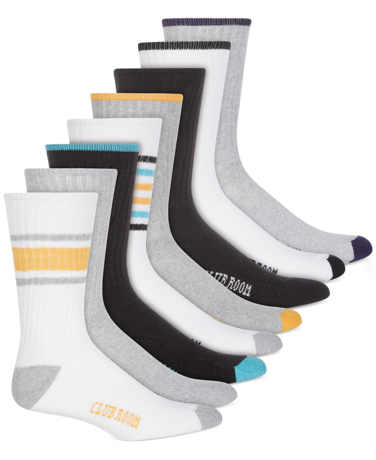 Club Room Mens 8 Pack Striped Crew Socks