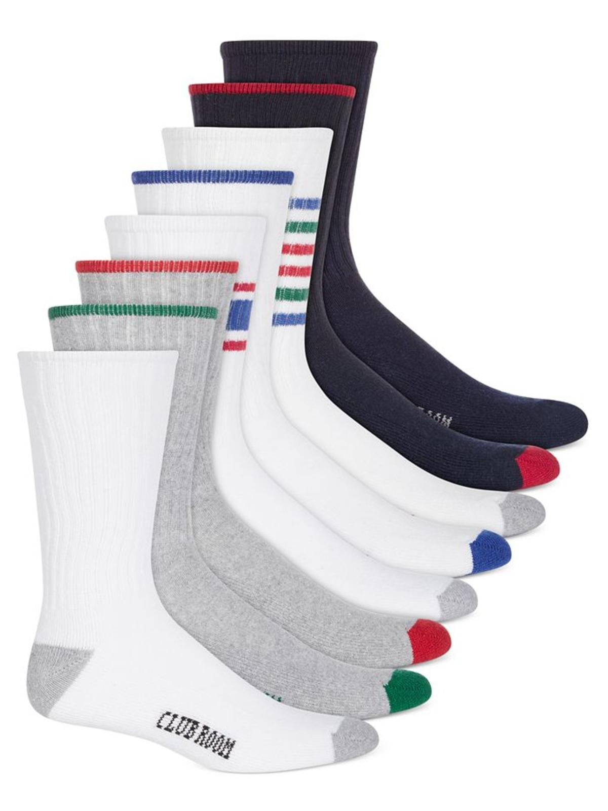 club room dress socks Club Room Mens 8 Pack Striped Crew Socks