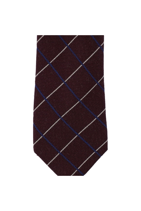 Mens Austin Grid Self-tied Necktie, Red, One Size