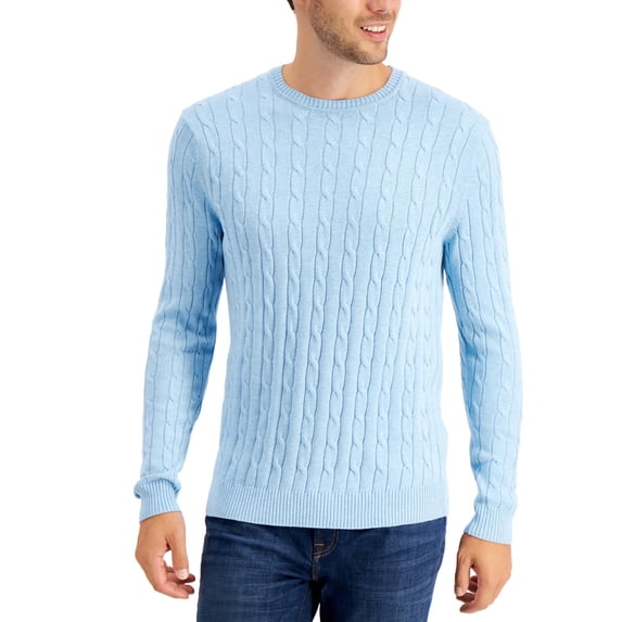 Club Room Mens Big & Tall Cable Knit Crewneck Sweater