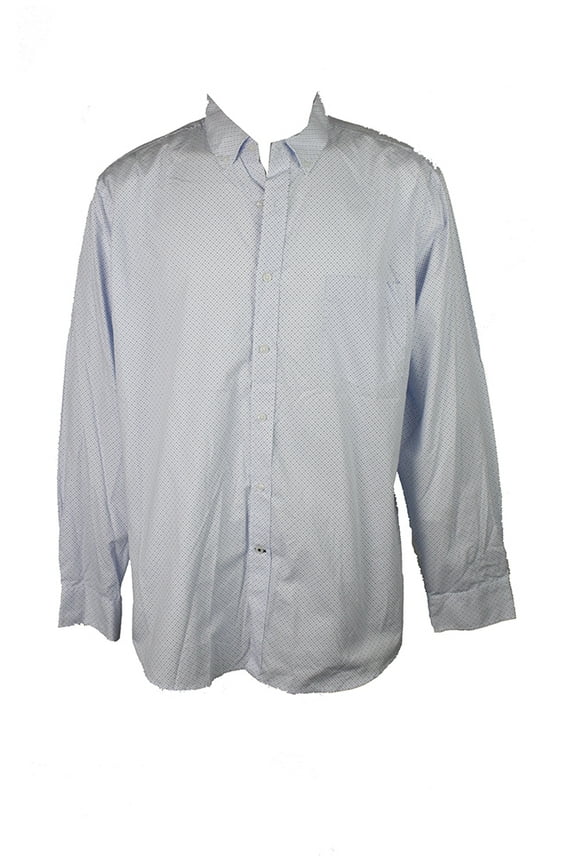 Mens Blue Long-Sleeve Emilio Geometric-Print Shirt S