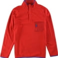 thumbnail image 1 of Club Room Mens Bttn Mock Fleece Pullover Sweater, Red, X-Large, 1 of 1