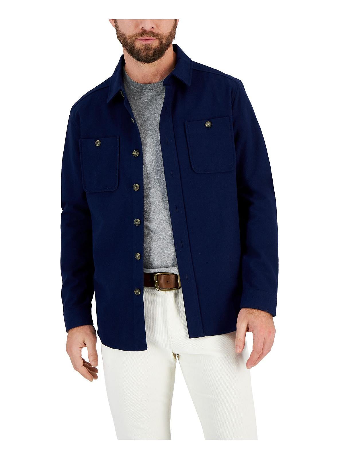 Club Room Mens Chamois Pockets Shirt Jacket Walmart
