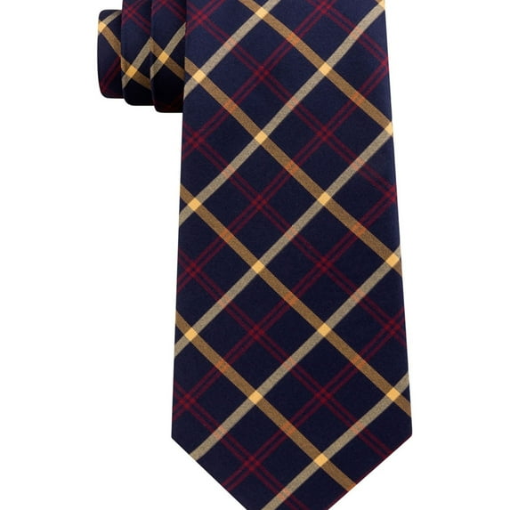 Club Room Mens Charles Plaid Self-tied Necktie, Blue, One Size