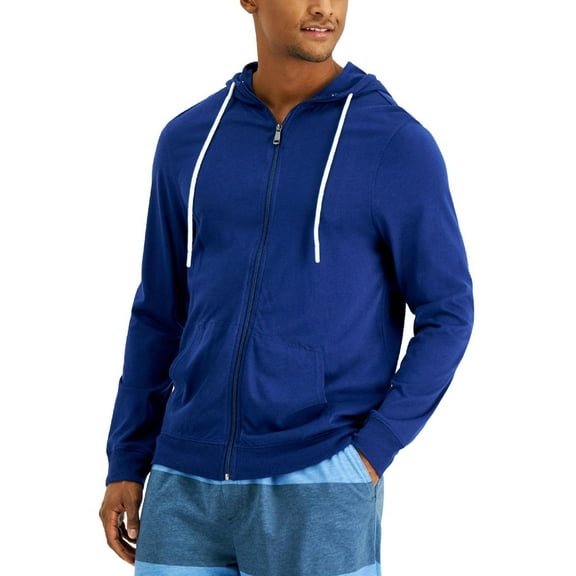 Club Room Mens Chatham Comfy Drawstring Zip Hoodie