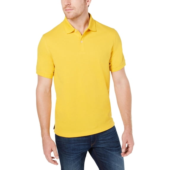 Club Room Mens Classic Fit Performance Polo Shirt Yellow XXL