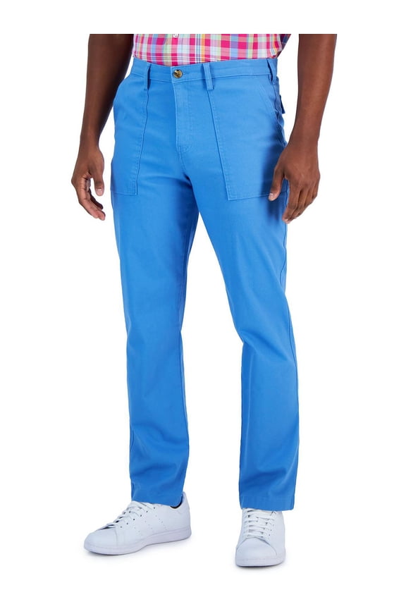 Mens Classic Fit Solid Straight Leg Pants