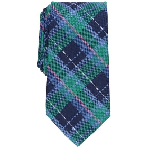 Club Room Mens Classic Plaid Tie Mint Blue One Size Necktie