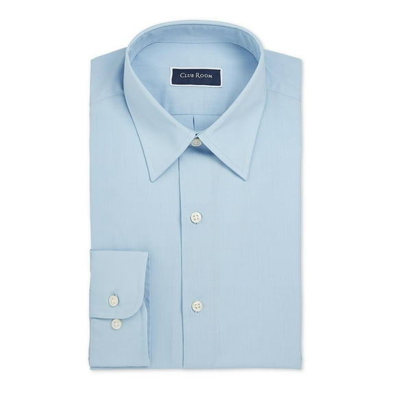 Club Room Men's Classic/Regular-Fit Solid Dress Shirt French Blue Size 17X32-33"