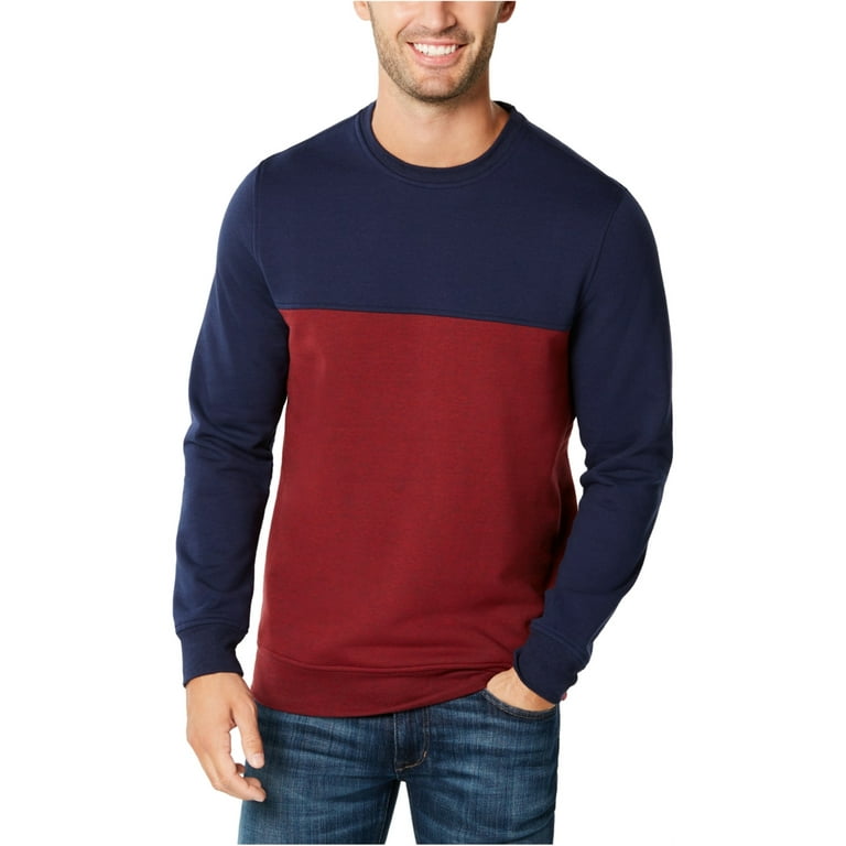 Club Room Mens Color Block Sweatshirt Red Small