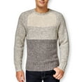 thumbnail image 1 of Club Room Mens Colorblock Crew-Neck Knit Sweater, White, Large, 1 of 2