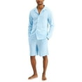 thumbnail image 1 of Club Room Mens Piped Pajama Shirt Light Blue L, 1 of 2