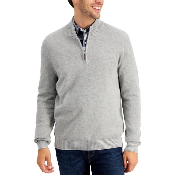 Club Room Mens Cotton 1/4 Zip Pullover Sweater