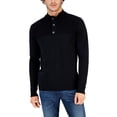 thumbnail image 1 of Club Room Mens Button Mock Neck Sweater Deep Black M, 1 of 1
