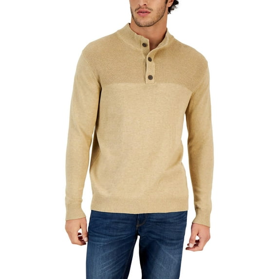 Club Room Mens Cotton Henley Pullover Sweater