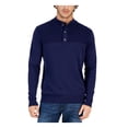 thumbnail image 1 of Club Room Mens Button Mock Neck Sweater Navy Blue M, 1 of 2
