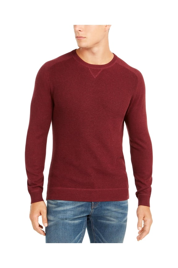 Mens Cotton Ribbed Crewneck Sweater