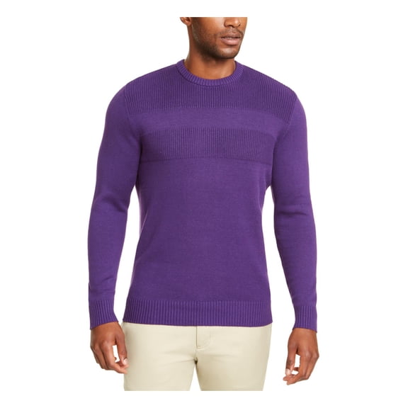 Club Room Mens Cotton Ribbed Trim Crewneck Sweater
