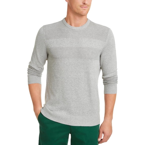 Club Room Mens Cotton Ribbed Trim Crewneck Sweater