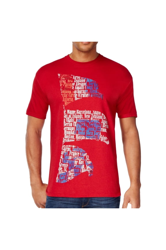 Mens Country Flag Graphic T-Shirt, Red, XX-Large