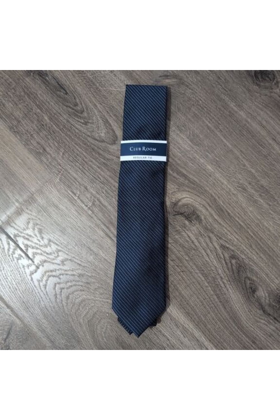 Mens Diagonal Striped Navy Blue Necktie Tie
