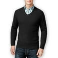 thumbnail image 1 of Club Room Mens Diamond-Knit V Neck Pullover Sweater, Black, Small, 1 of 2