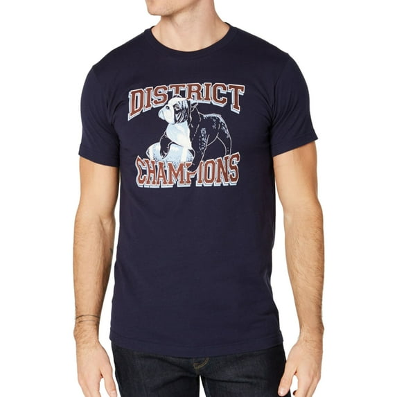 Club Room Mens District Champions Graphic T-Shirt, Blue, Medium