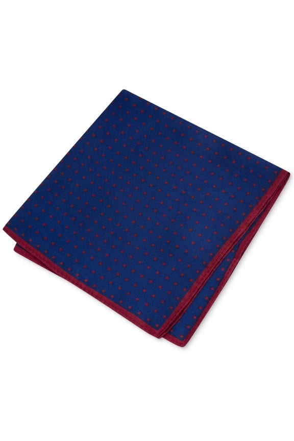 Mens Dot Pocket Square, Blue, One Size