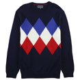thumbnail image 1 of Club Room Mens Exploded Argly Pullover Sweater, Blue, XX-Large, 1 of 2