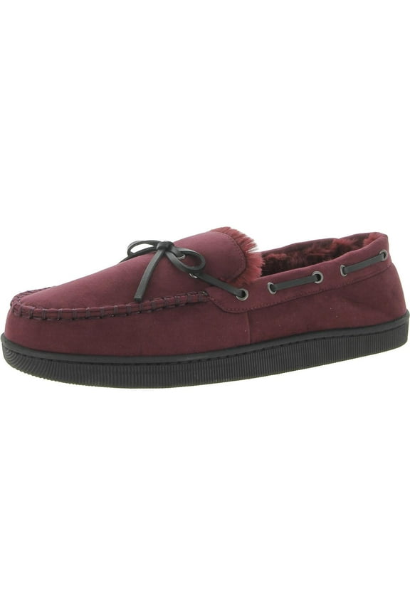 Mens Faux Suede Slip On Moccasin Slippers