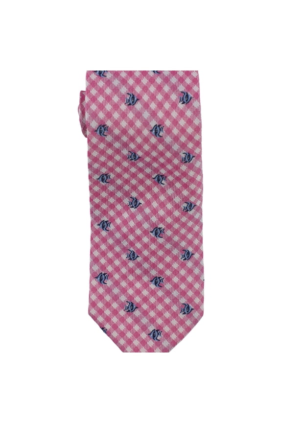 Mens Fish Self-tied Necktie, Pink, One Size
