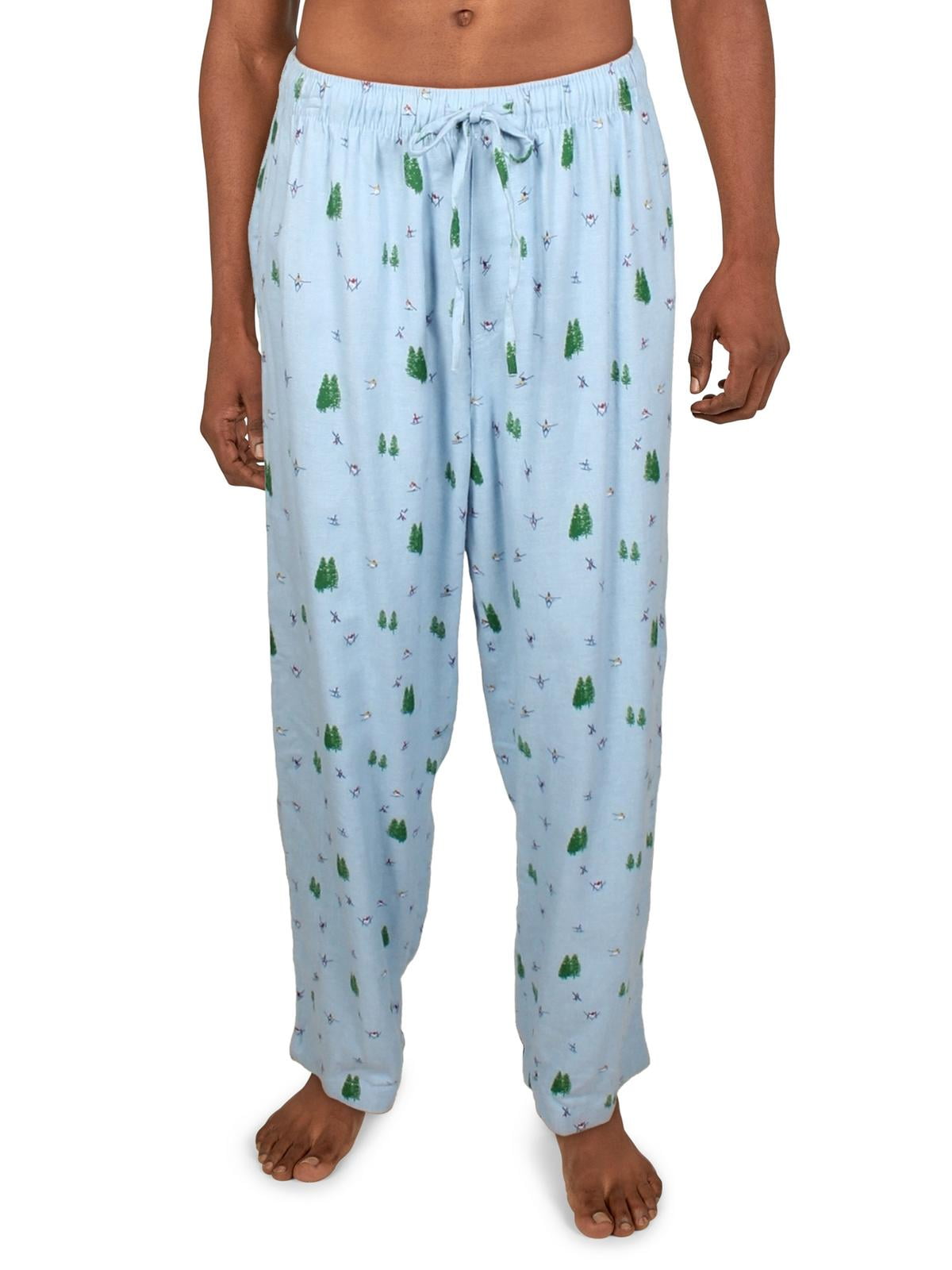 Sonoma Mens Gray Skiing Print Flannel Sleep Pants Pajama Bottoms