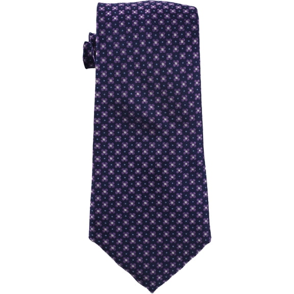 Club Room Mens Florette Medallion Silk Self-tied Necktie, Purple, One Size