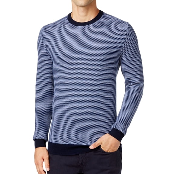 Club Room Mens Geo Jacquard Pullover Sweater, Blue, XX-Large