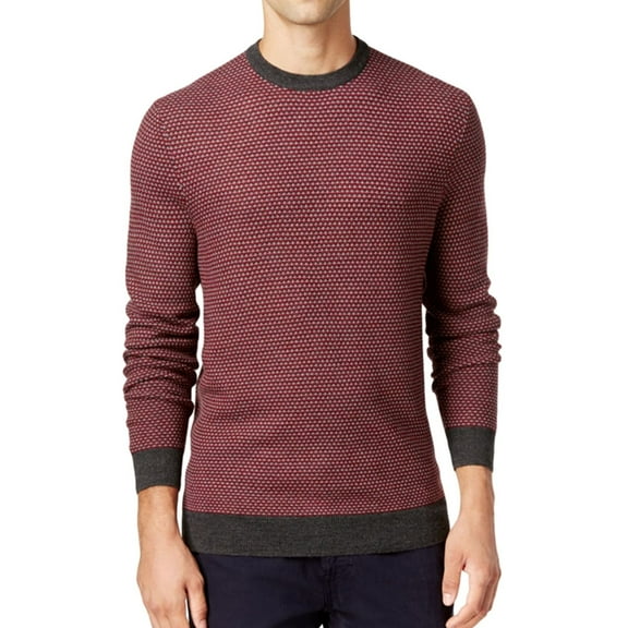 Club Room Mens Geo Jacquard Pullover Sweater, Red, XX-Large