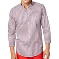 thumbnail image 1 of Club Room Mens Gingham Button Up Shirt, Red, Medium, 1 of 2