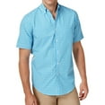 thumbnail image 1 of Club Room Mens Gingham Check SS Button Up Shirt, Blue, Small, 1 of 2