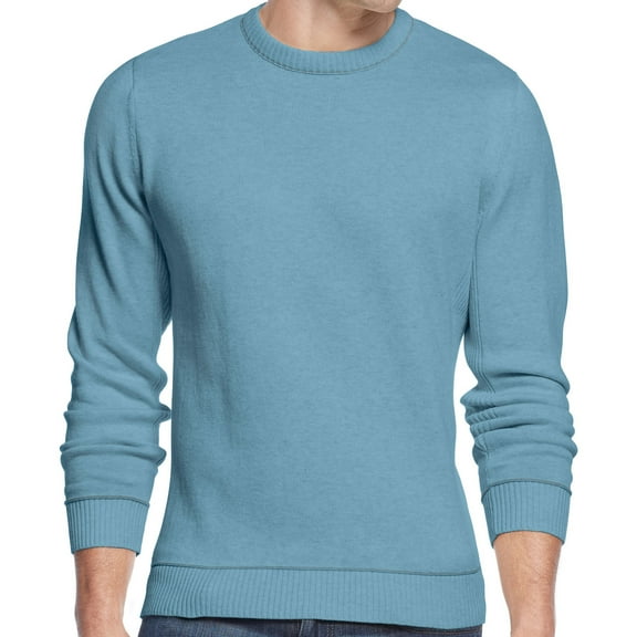 Club Room Mens Heather Cotton Crew Neck Sweater (4XLarge Tall, Parisian Blue)