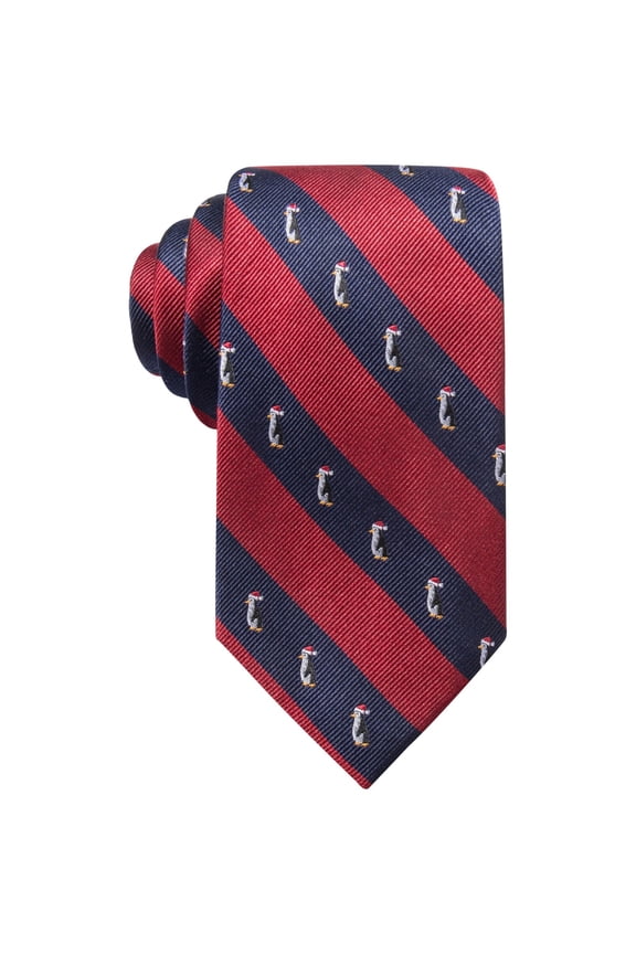 Mens Holiday Stripe Self-tied Necktie, Red, One Size