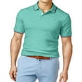 thumbnail image 1 of Club Room Mens Interlock Tipped Polo Shirt, Green, XXX-Large, 1 of 2