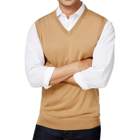 Club Room Mens Knit Sweater Vest, Brown, Small