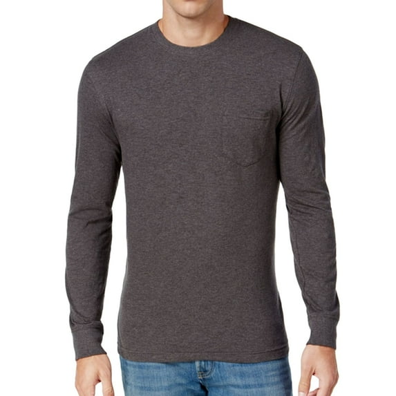 Club Room Mens LS Pocket Basic T-Shirt, Grey, XXX-Large