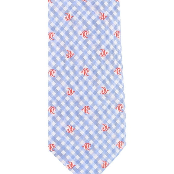 Club Room Mens Let's Go For A Fish Self-tied Necktie, Blue, Classic (57 To 59 in.)