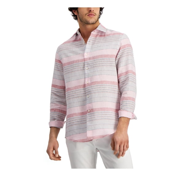 Club Room Mens Linen Striped Button-Down Shirt