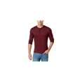 thumbnail image 1 of Club Room Mens Long Sleeve Herringbone Henley Shirt, Red, Small, 1 of 2