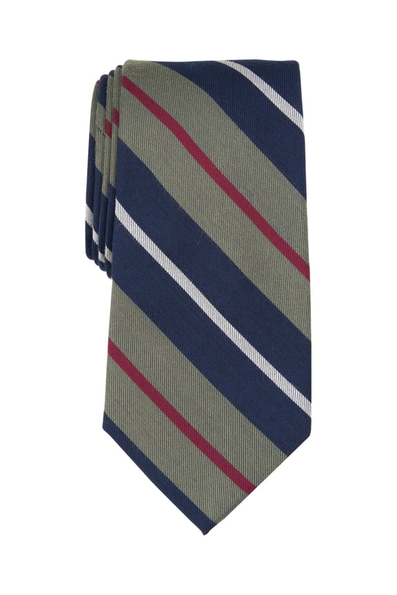 Mens Loretto Stripe Necktie Hunter Green Navy
